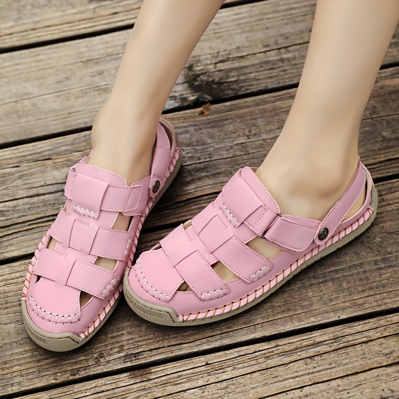 Closed Toe Fisherman Hook and Loop Sandals