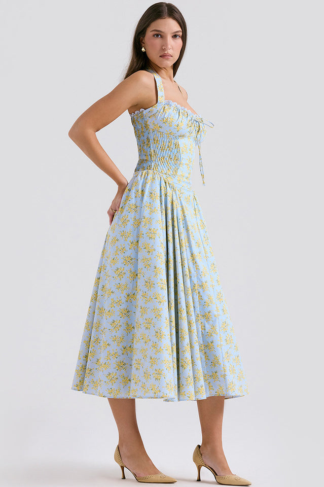 Adabella Cotton Halter Midi Sundress