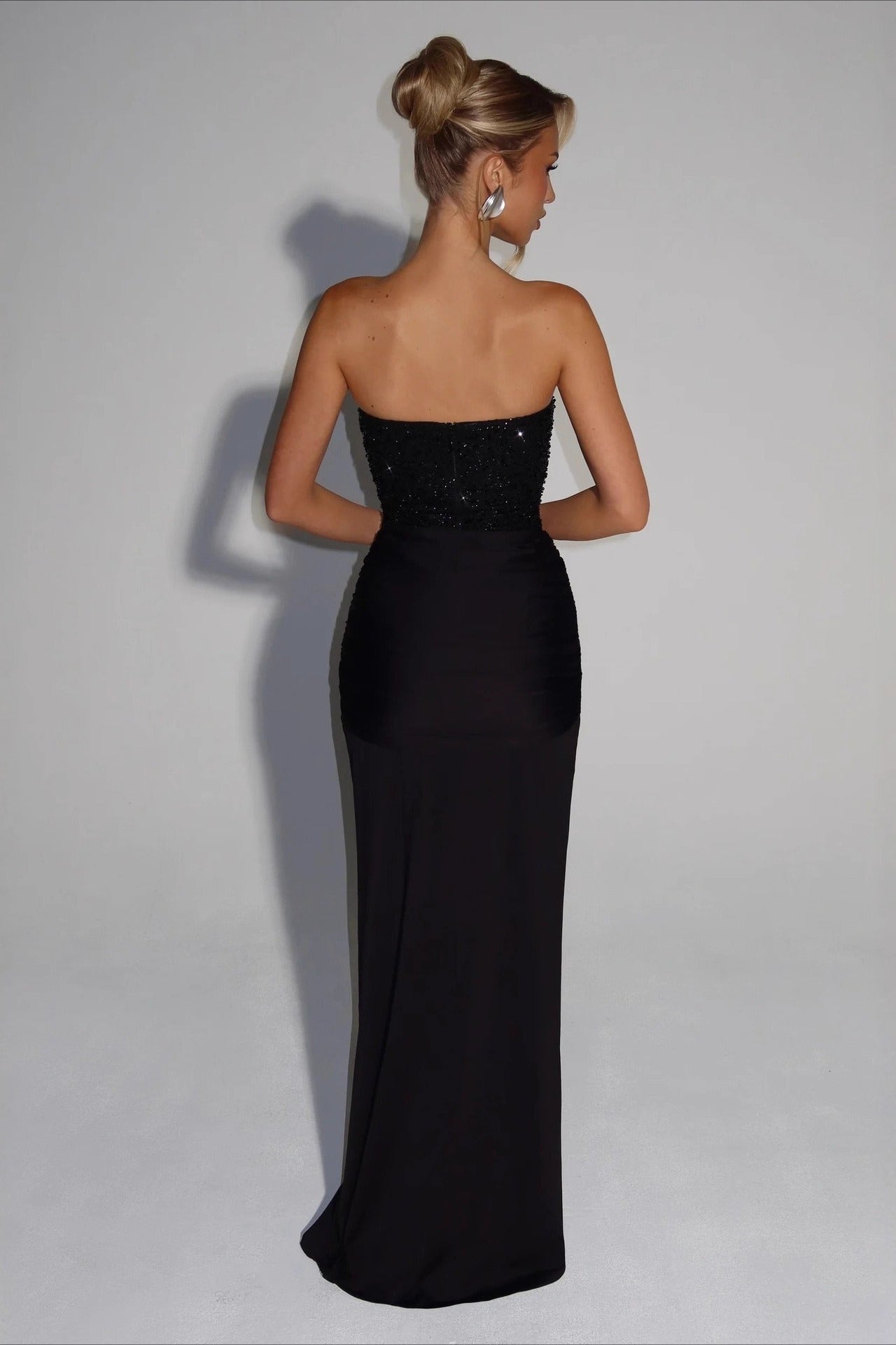 Sequin Sweetheart Strapless Bustier Mermaid Maxi Gown