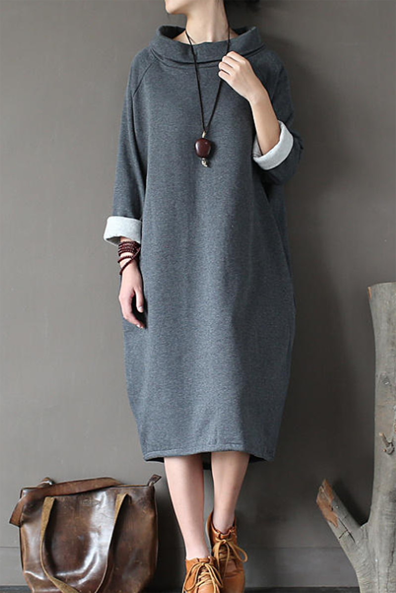 Nuria Long Sweater Dress Dress with Relaxed Fit and Everyday Wear