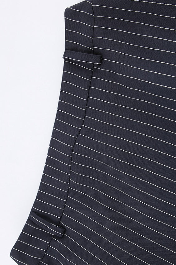 Striped Halter Two Piece Blazer Skirt Set