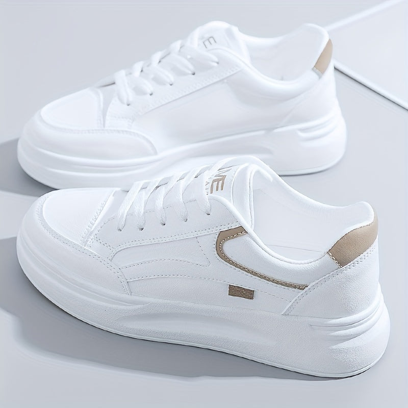 Lace Up Round Toe Low Top Platform Sneakers