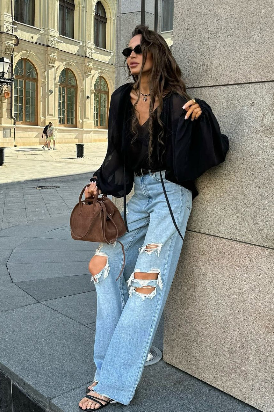 Sheer Tie Detail Blouse