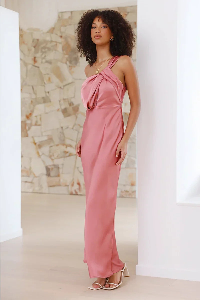 Fabiola Premium Maxi Dress Baked Rose Evening Wear Edit