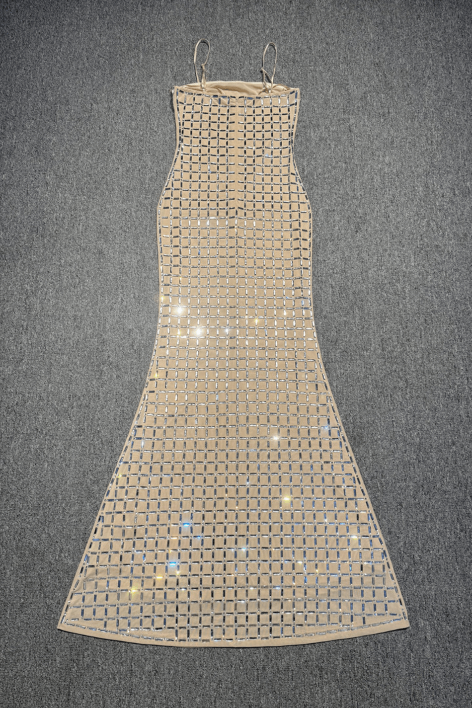 MARIA SPARKLE MESH DRESS Apricot