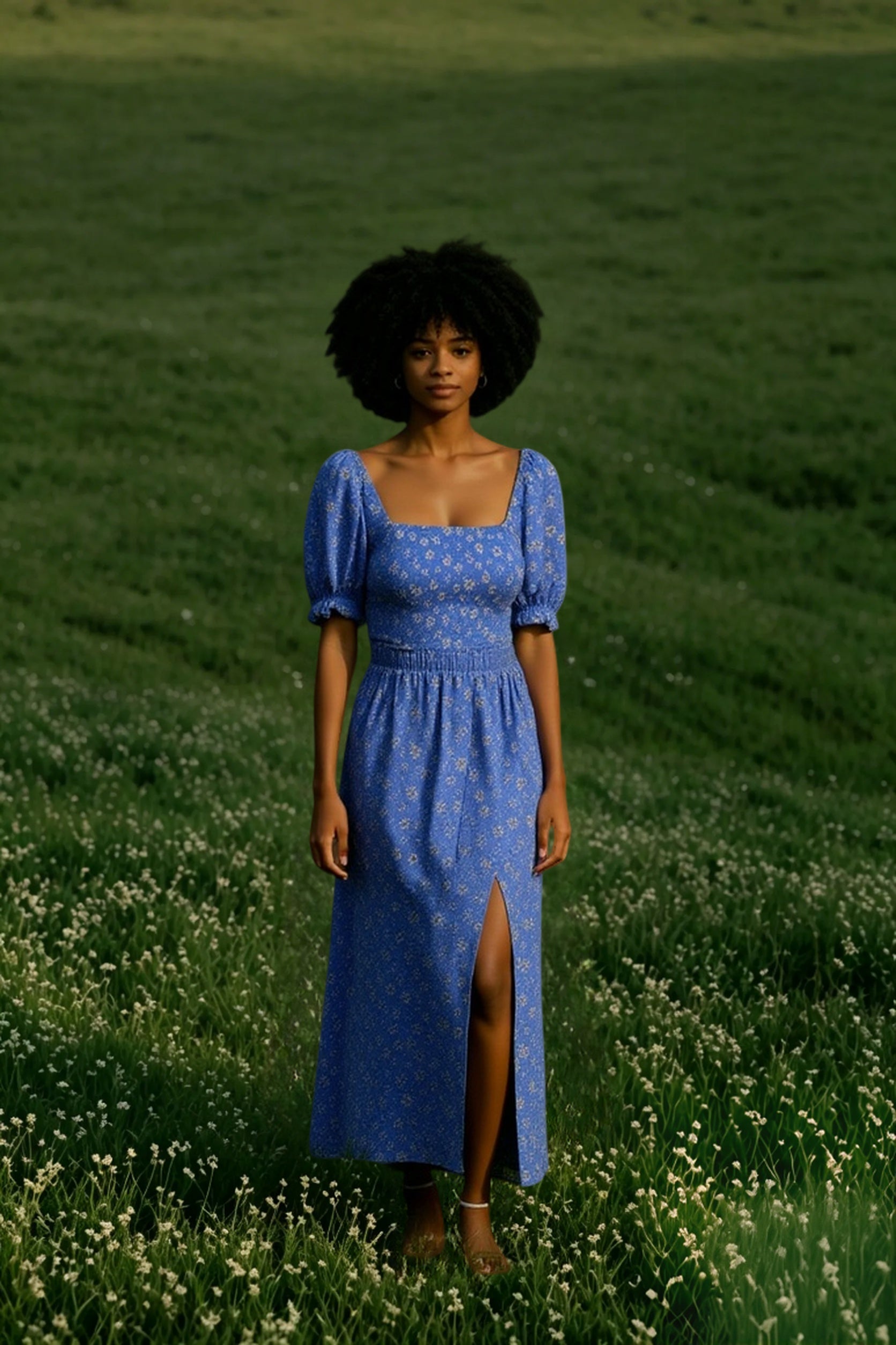 Vintage Washed Floral Midi Dress