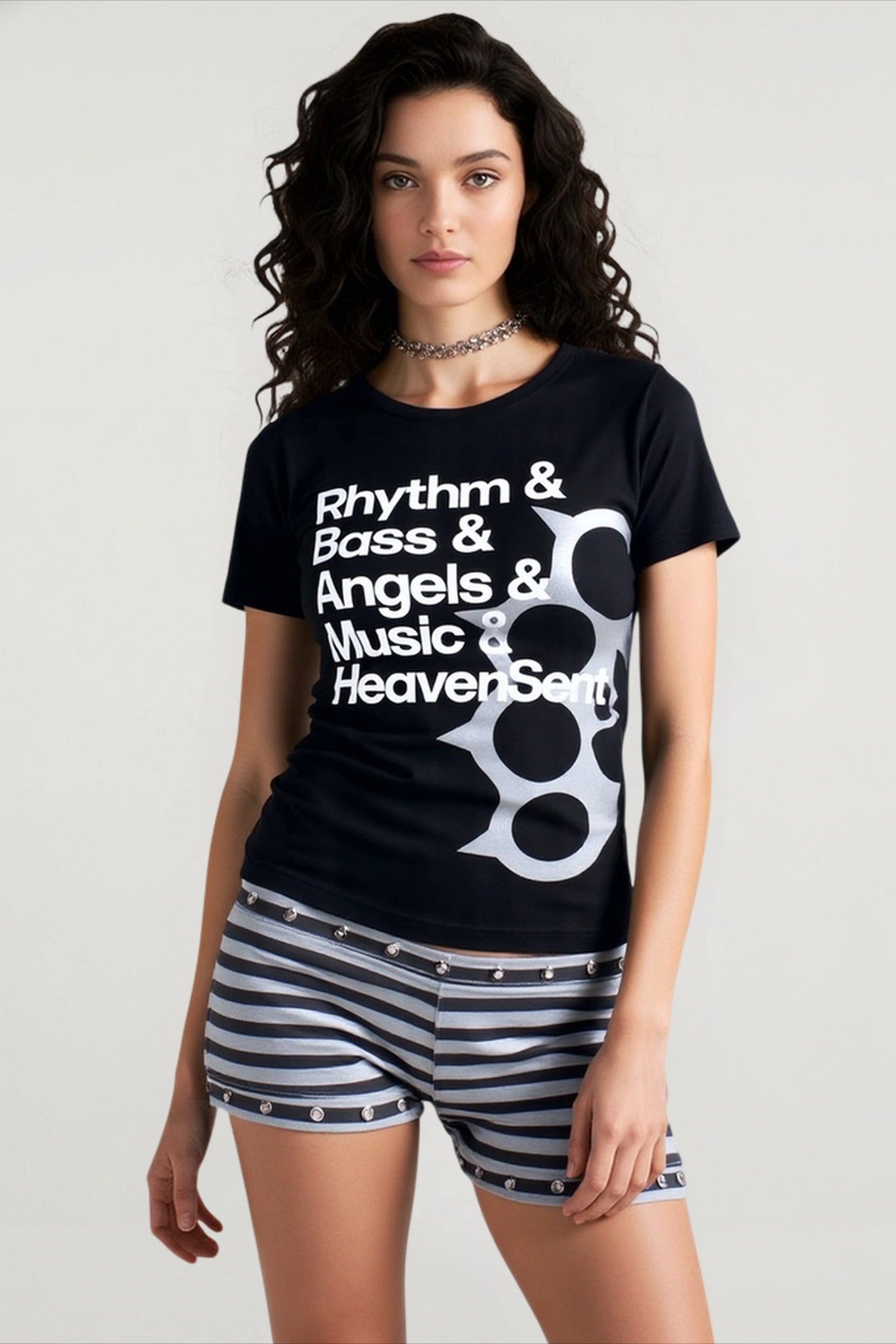 Dark Graphic Fitted Top