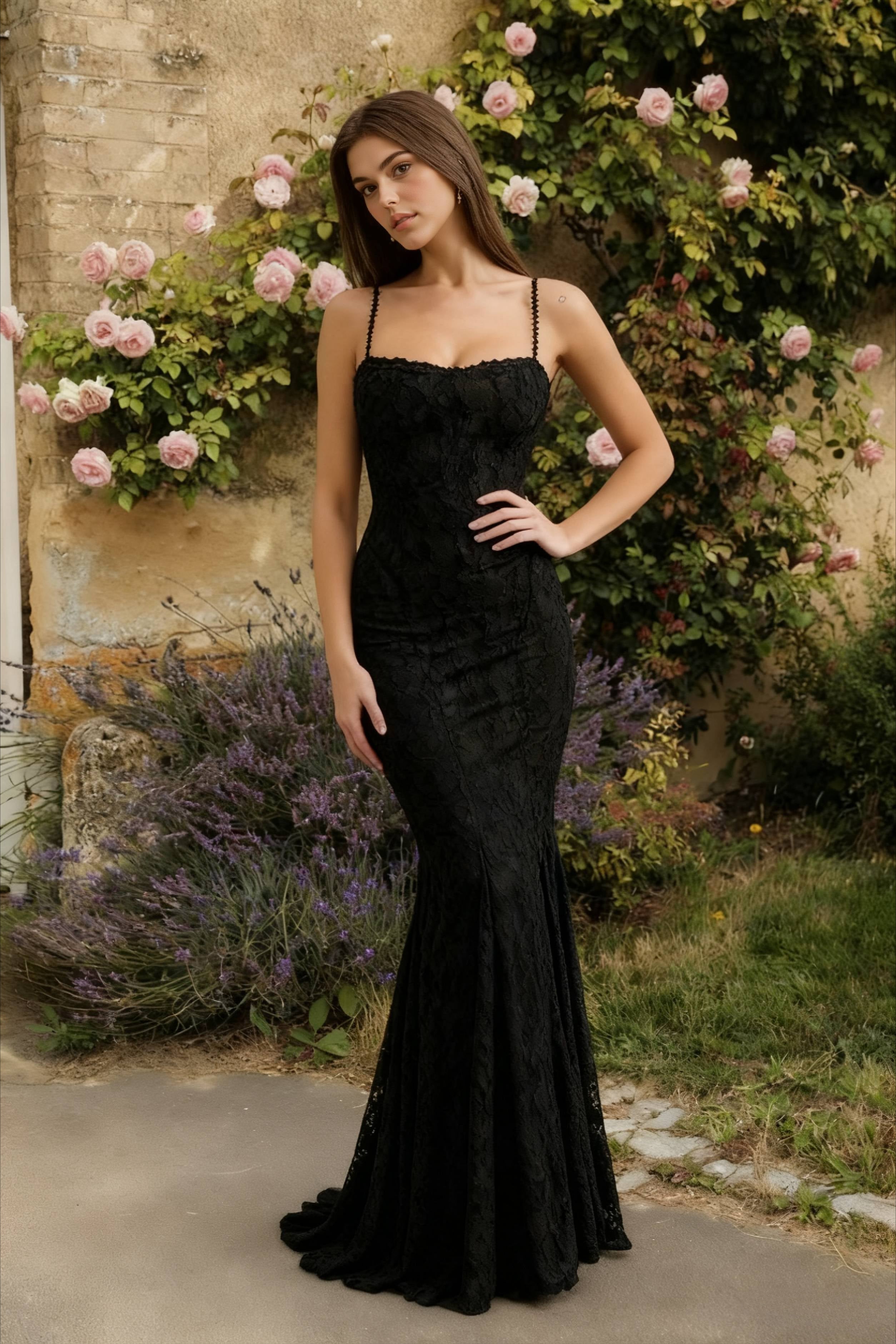 Refined Maxi Mermaid Spaghetti Strap Dress