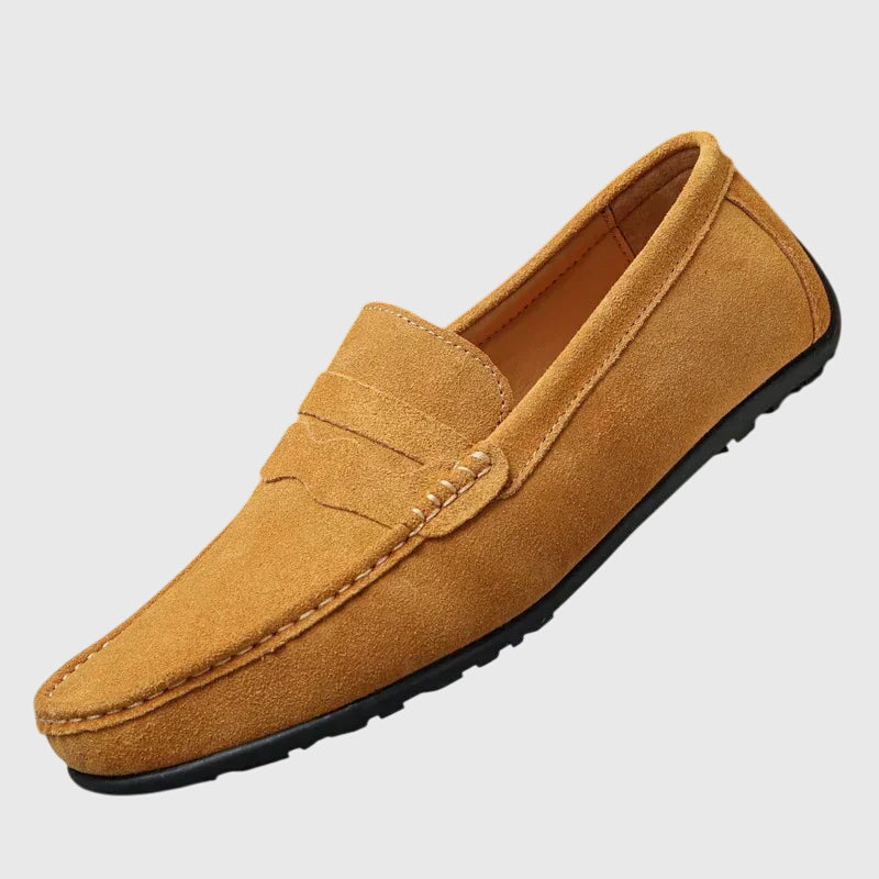 Suede Look Slip On Penny Loafers