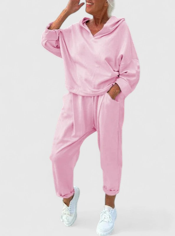 Hooded Sweatshirt and Jogger Pants Two Piece Set