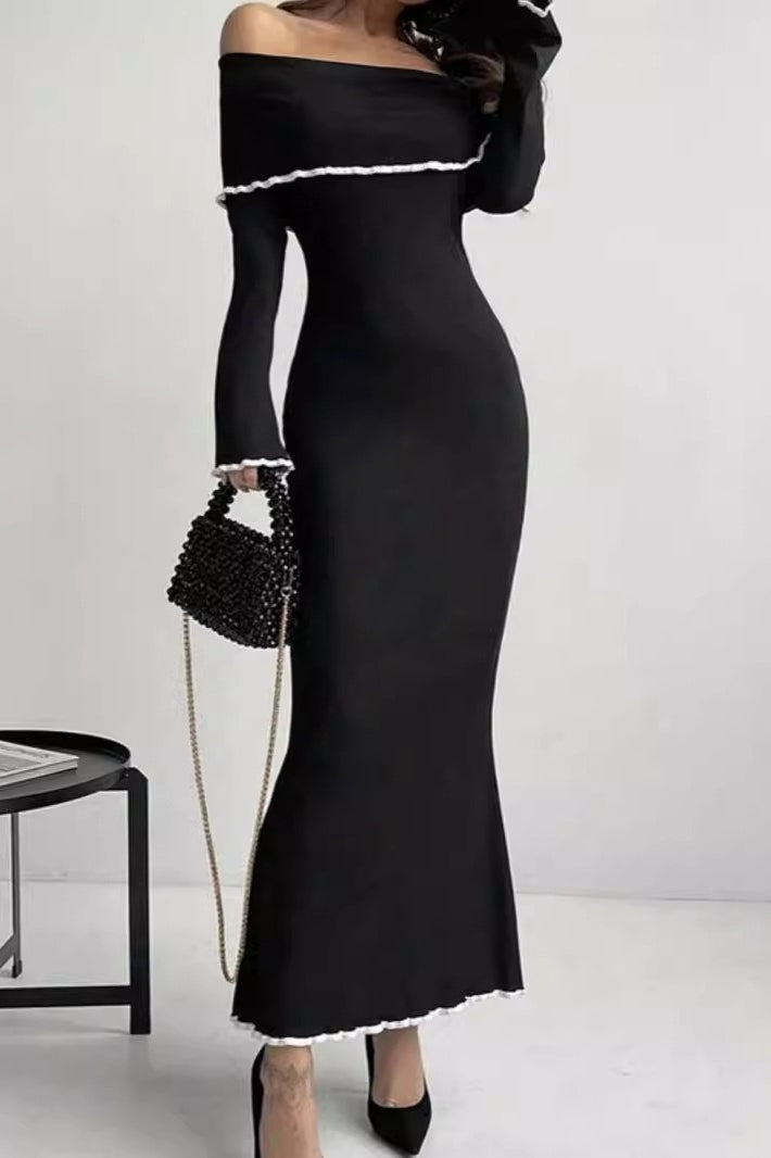 OneShoulder Knit Work Dress