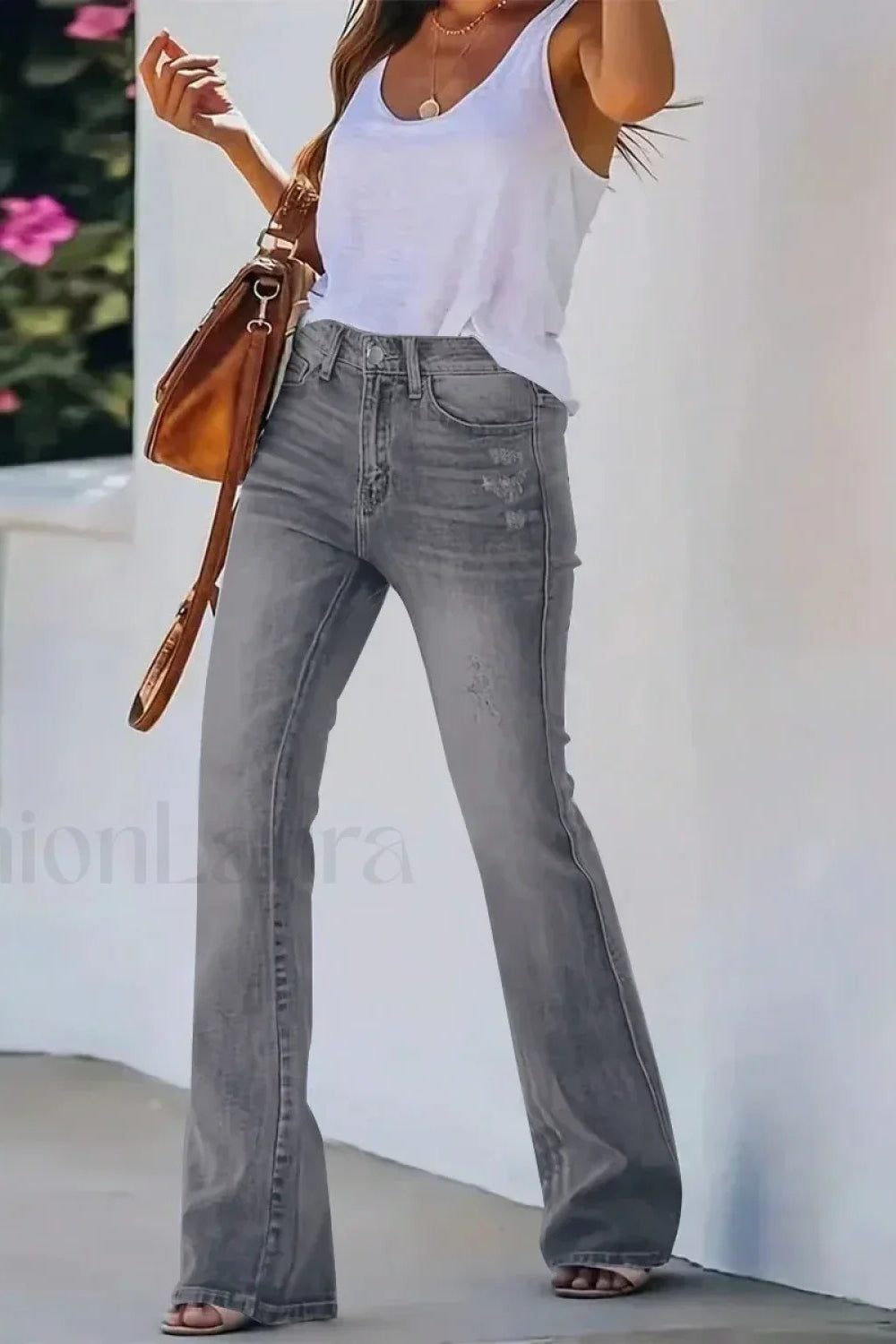 High-Waist Flared Denim Jeans