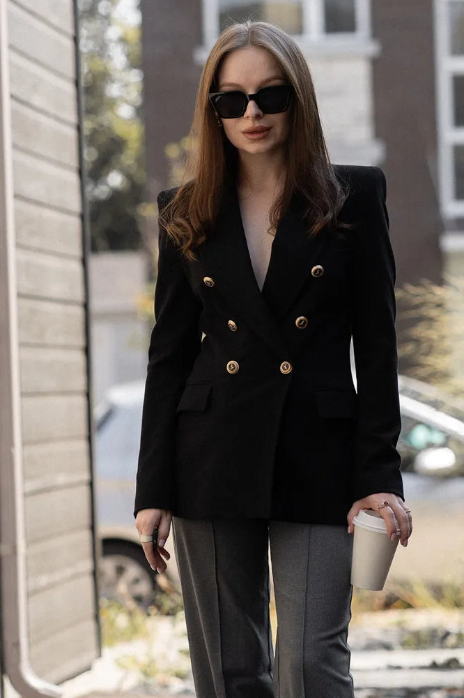 Double-Breasted Commuter Blazer