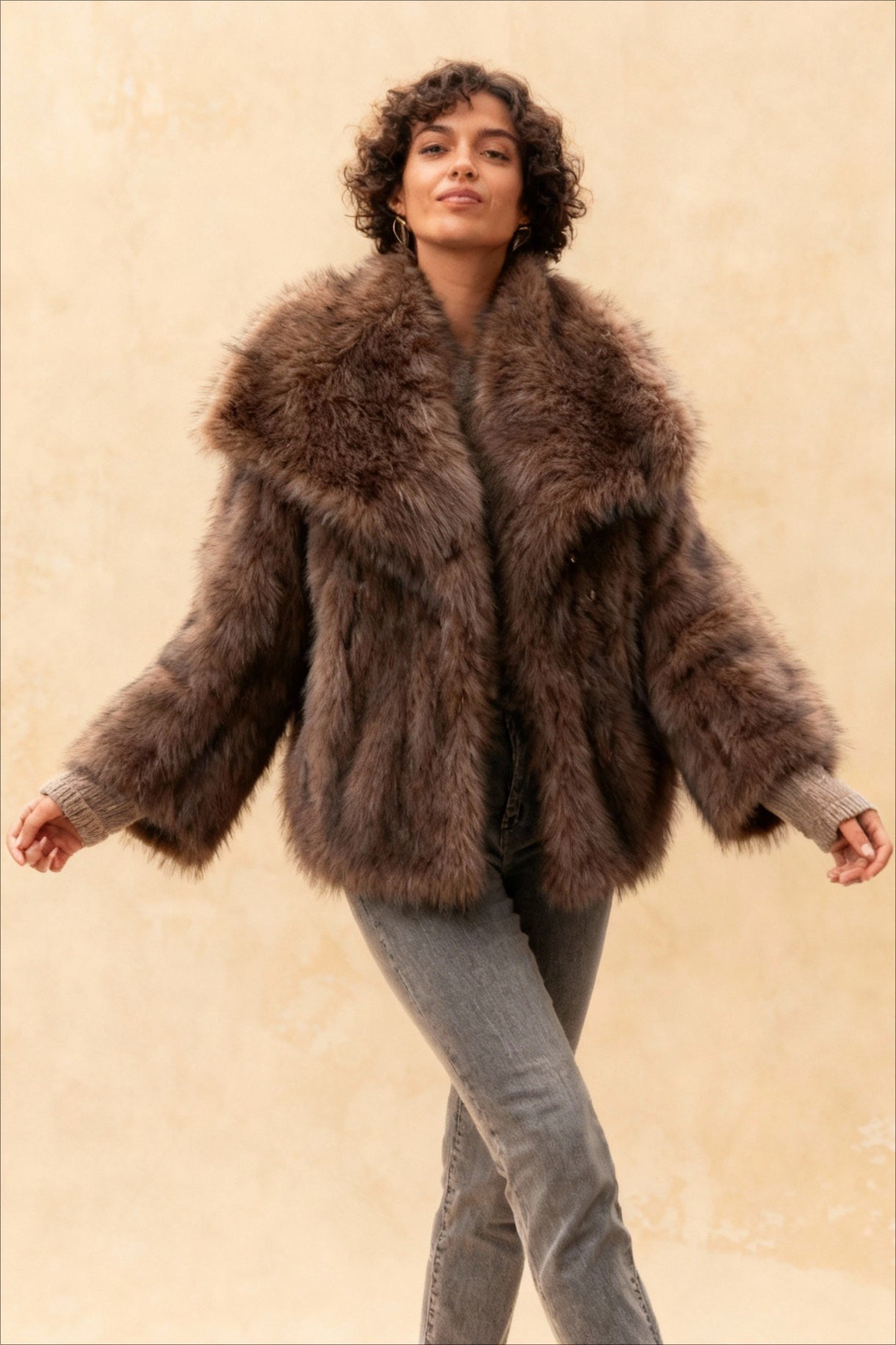 Fox Solid Fluffy Short Coat