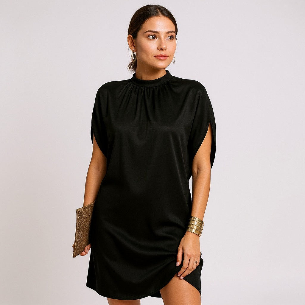 Trudy - Elegant Flattering Dress Black