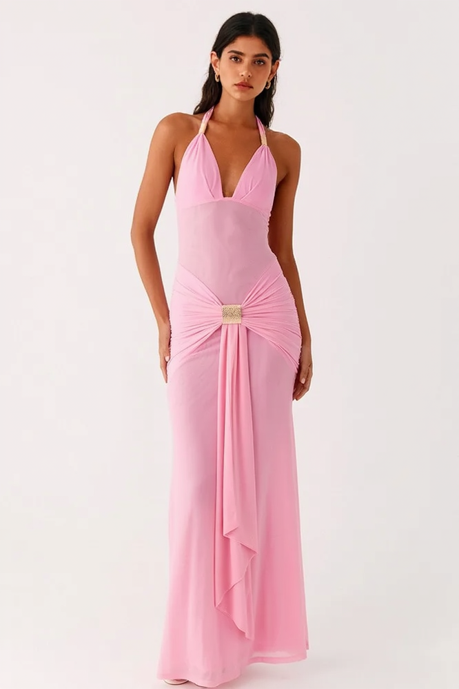 Backless Halter-Neck Bodycon Dress