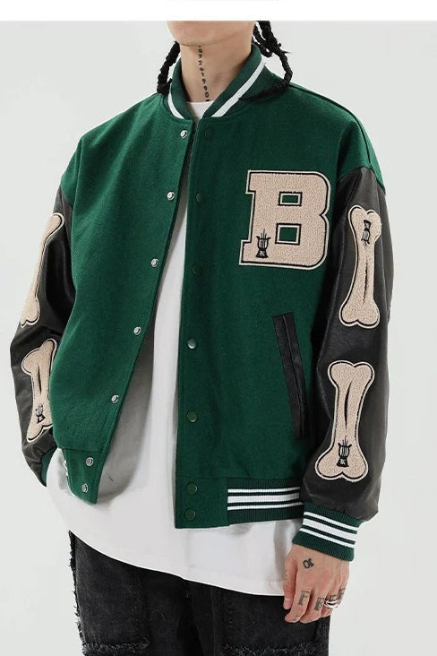 Hip Hop Harajuku Leather Bomber Jacket