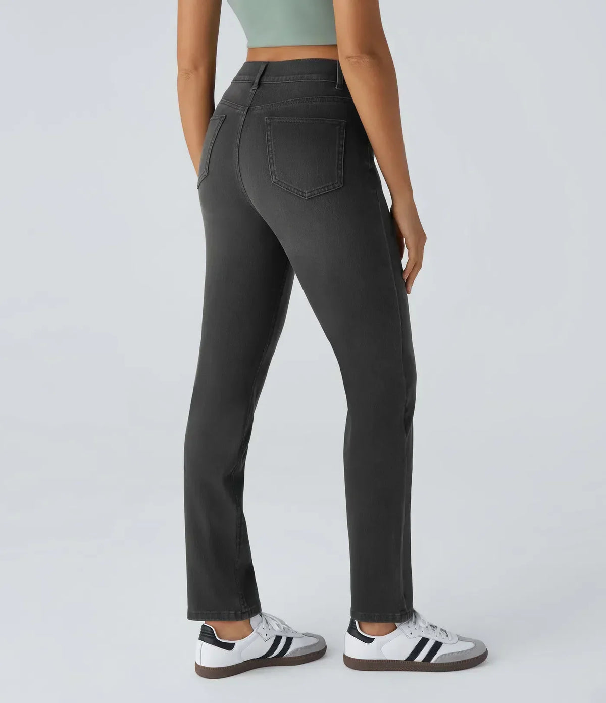 High Waist Straight Leg Pull On Jeans 15