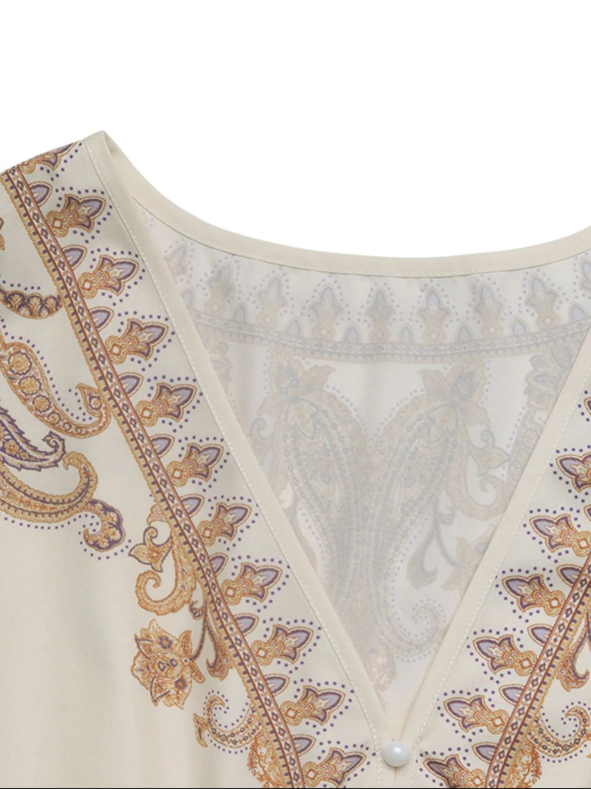 Paisley Print V-Neck Balloon Sleeve Tie Waist Mini Dress 7