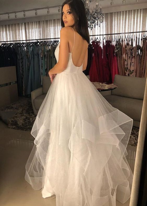 2023 Charming White Long Prom Dresses fg3194