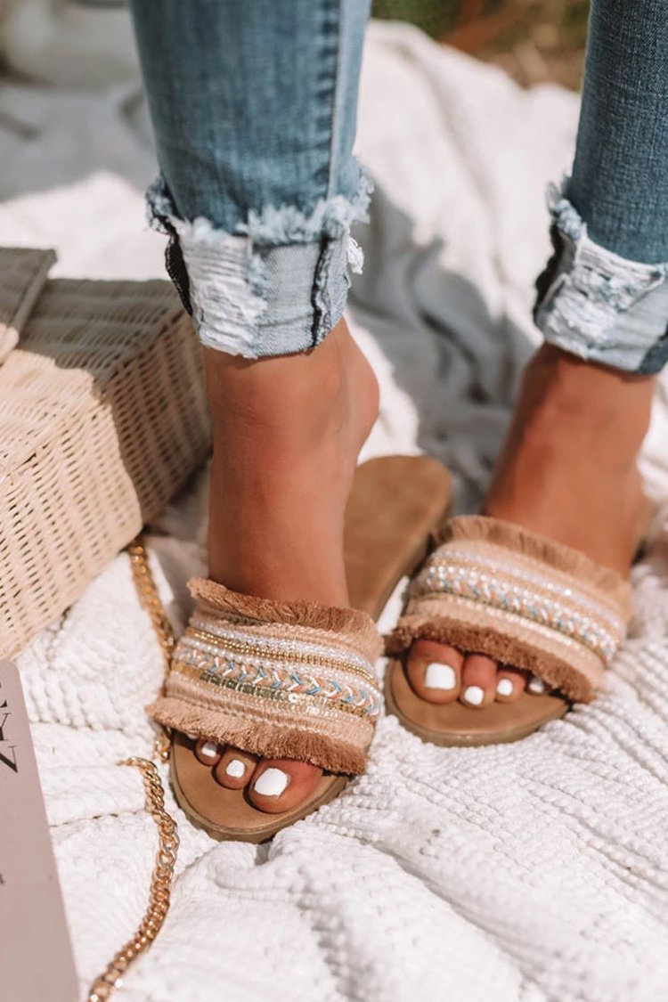 Boho Tassels Flat Slipper
