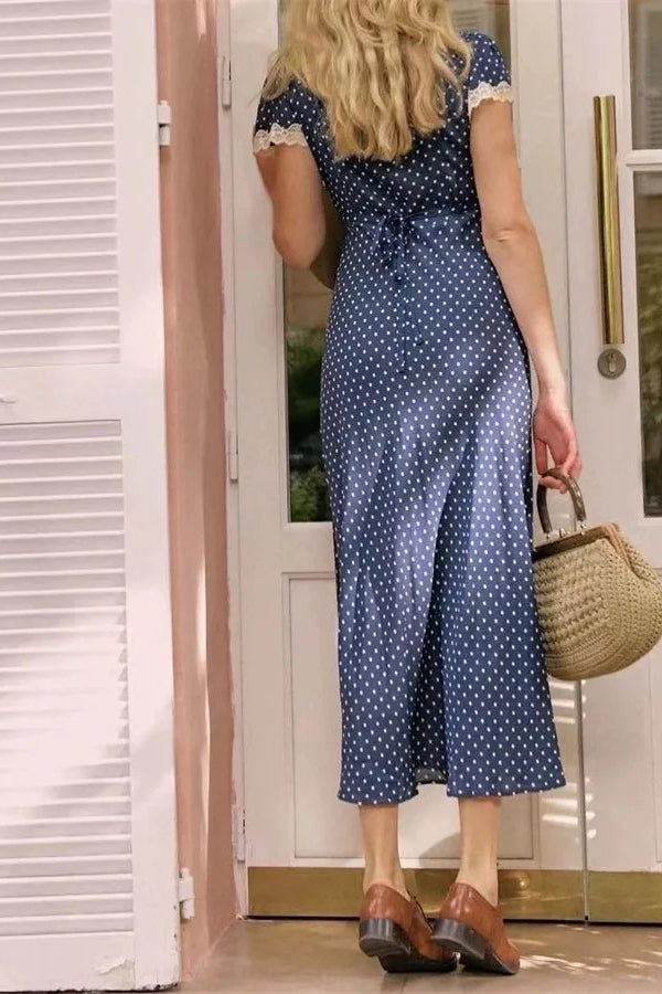 Polka Dot Lace Maxi Dress - View 4