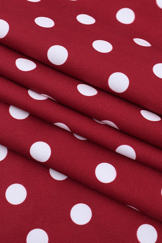 Red Polka Edition Dot VNeck Halter Backless Maxi Dress