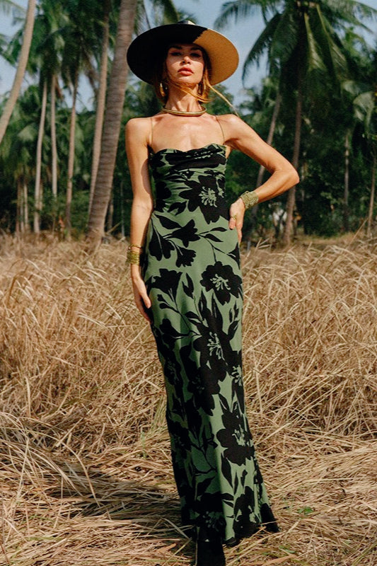 Backless Floral Dress