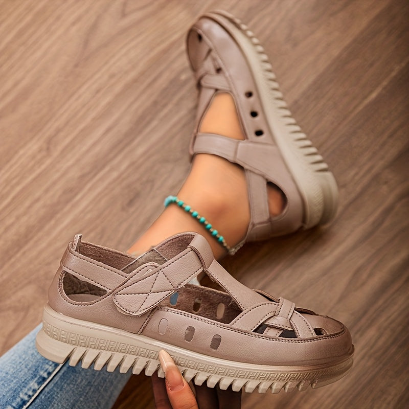 Closed Toe Woven Strap Platform Fisherman Sandals