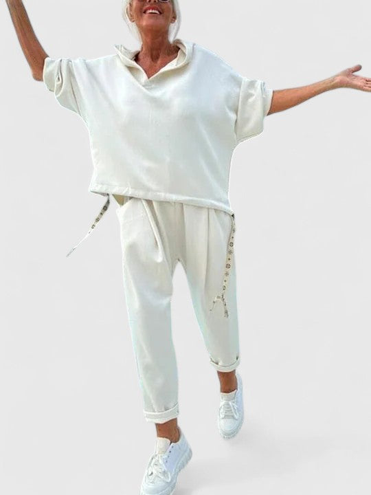 Hooded Sweatshirt and Jogger Pants Two Piece Set