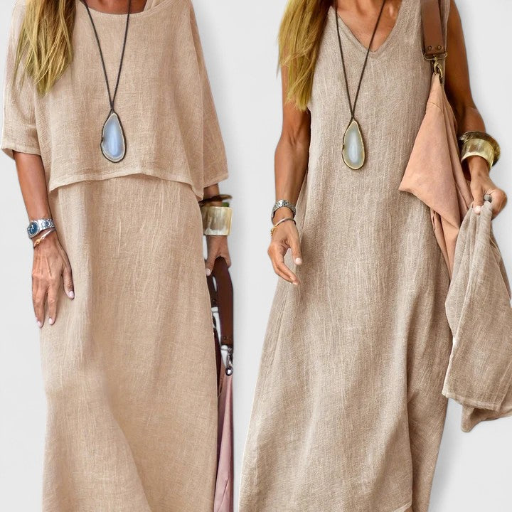 Short Sleeve Cropped Top and Maxi Skirt Two Piece Set