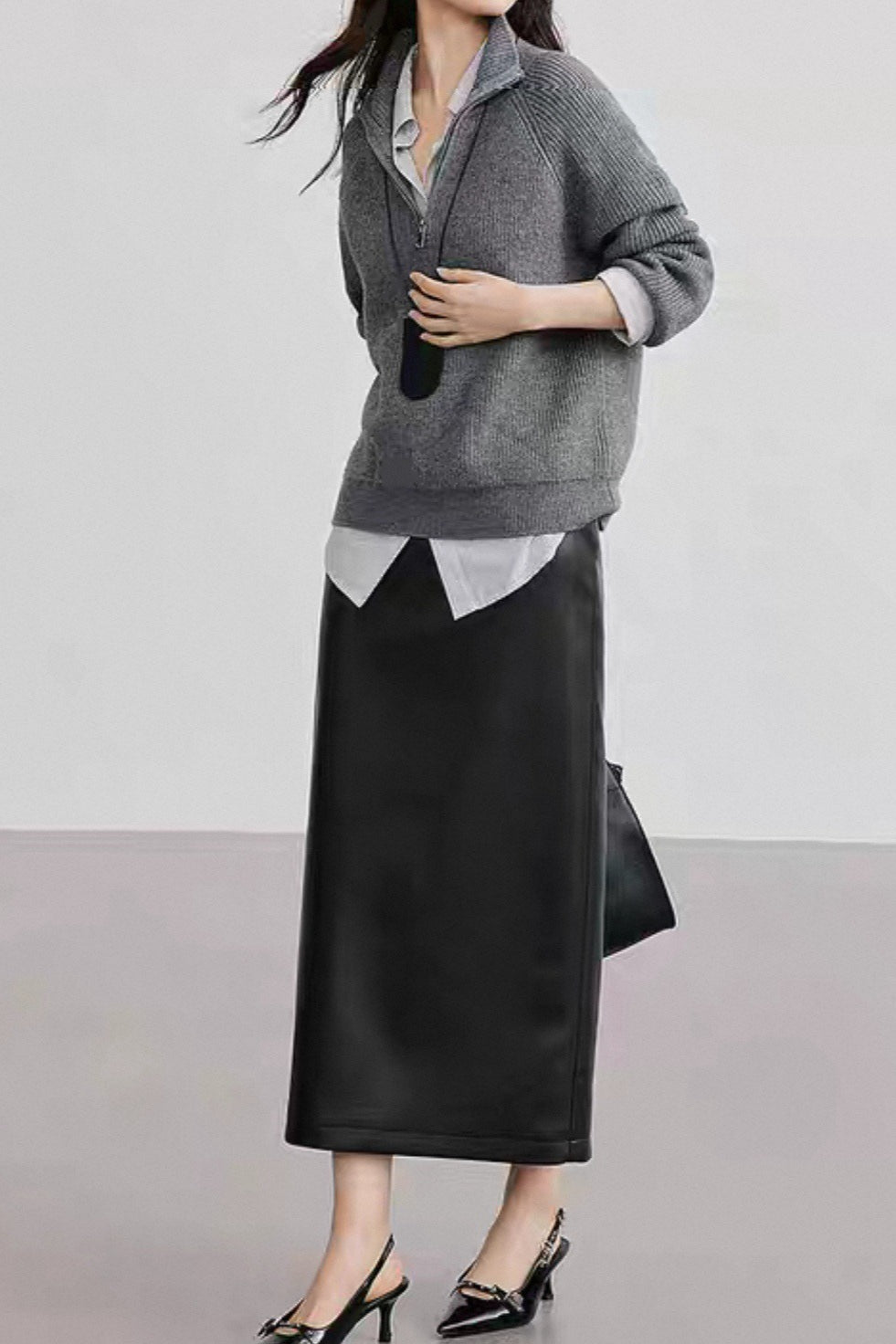 Half Zip Textured Knit Sweater