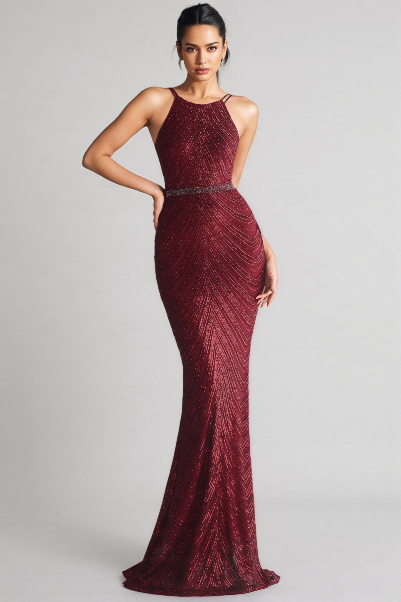 Fritz Spaghetti Strap Sequin Maxi Dress - View 3