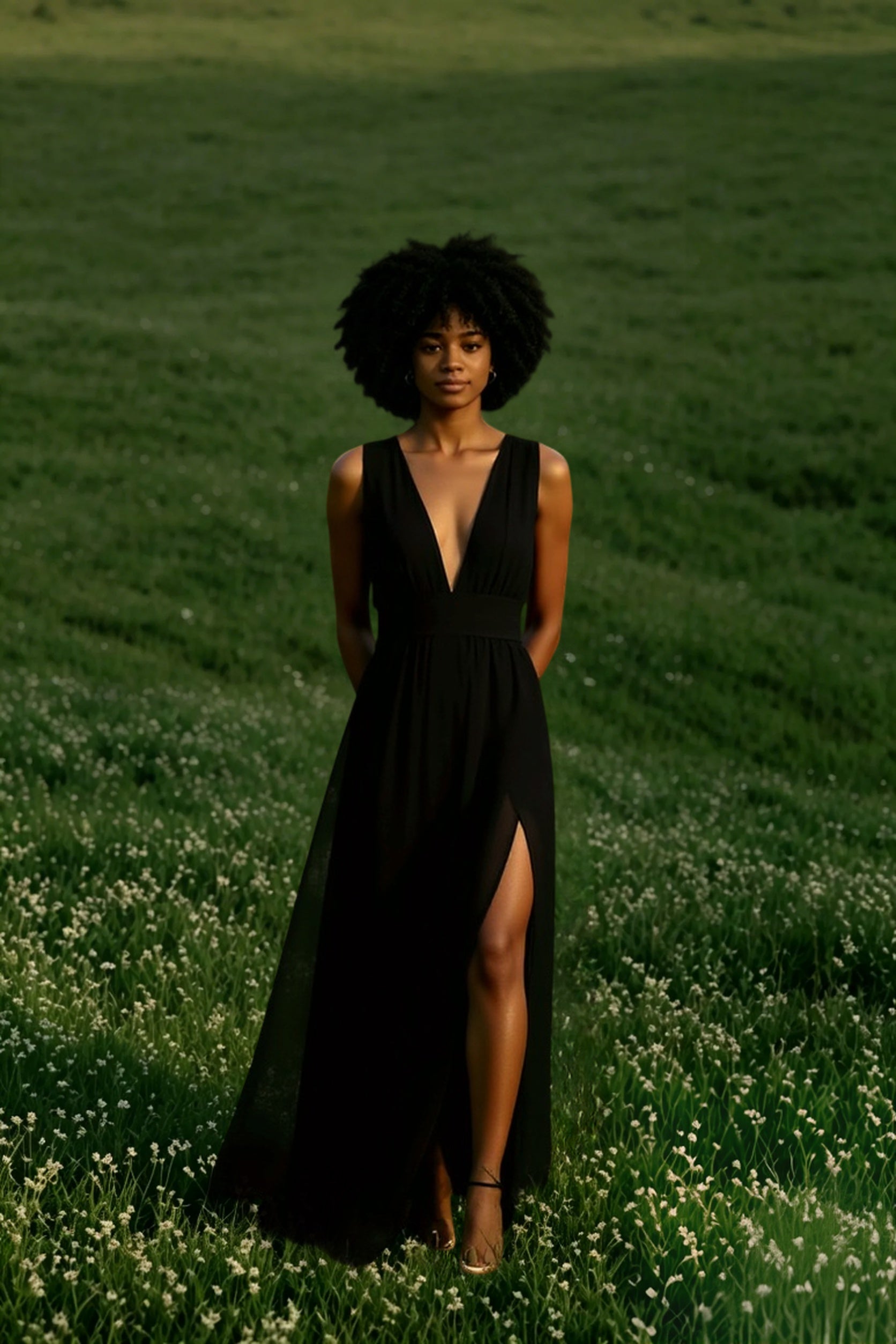 Deep V-Neck Dress