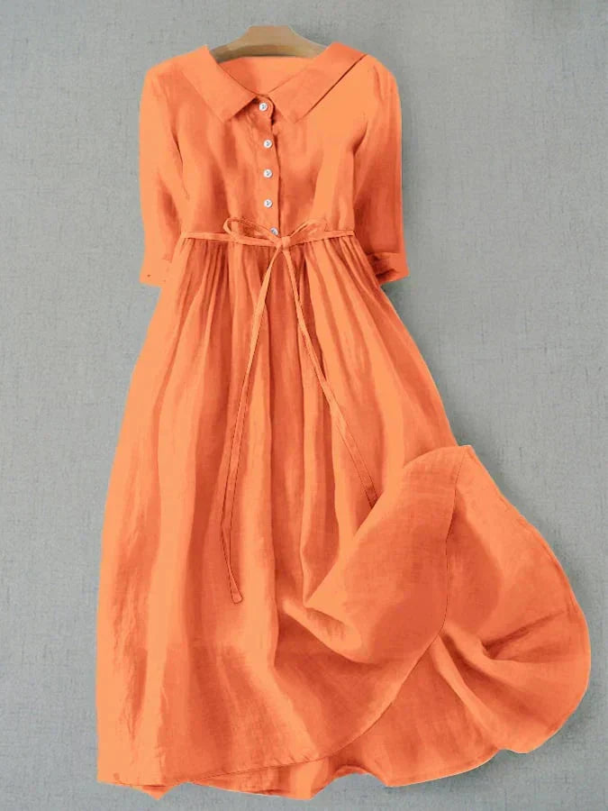 Giorgia Timeless Linen and Blend Dress Elevated Occasion Wear