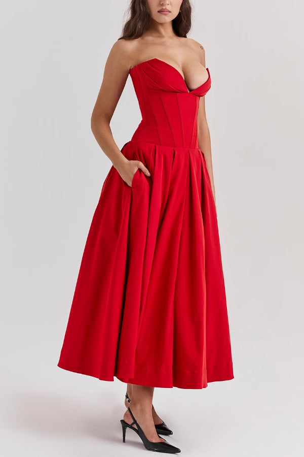 Exclusive Lorelei Strapless Midi Dress Premium Wardrobe Essential