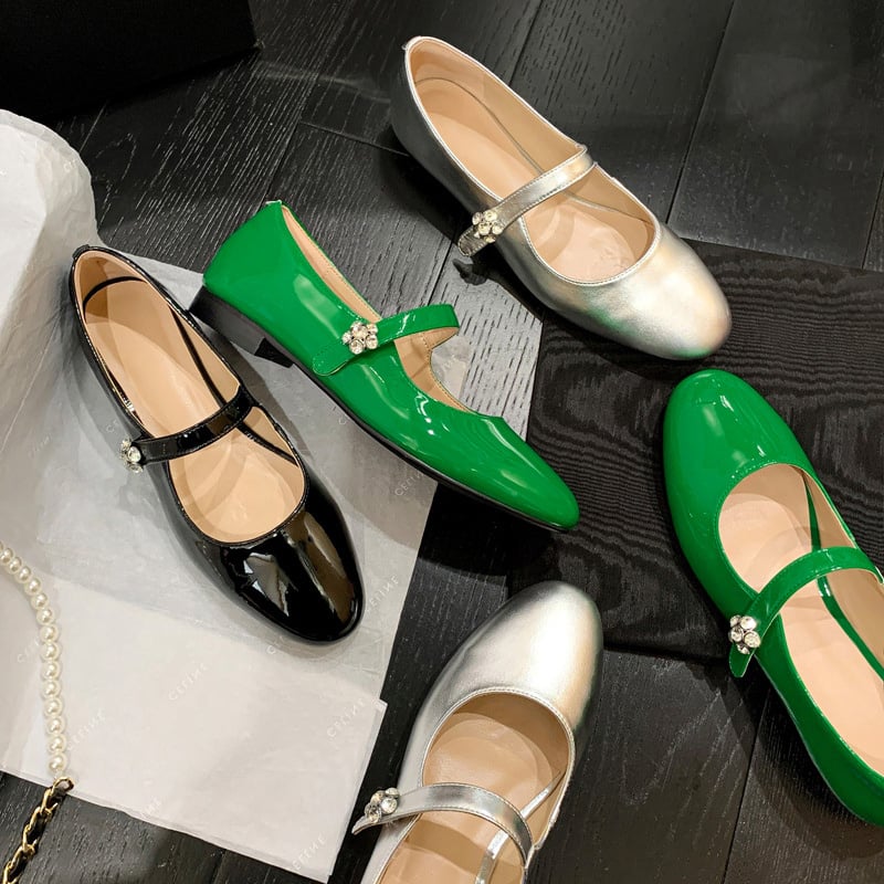 Sarah Anne Round Toe Block Heels Mary Jane Shoes