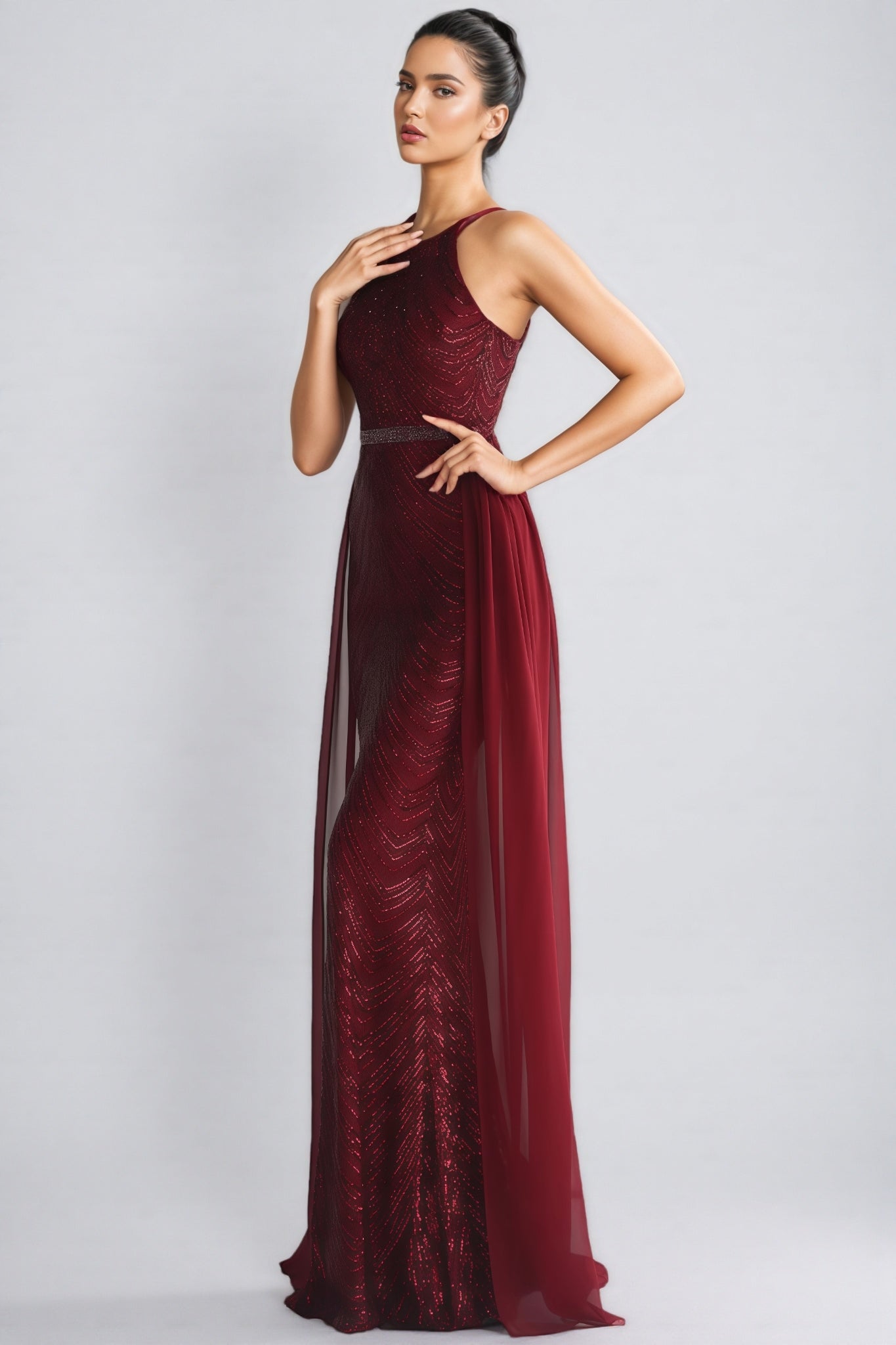 Fritz Spaghetti Strap Sequin Maxi Dress - View 2