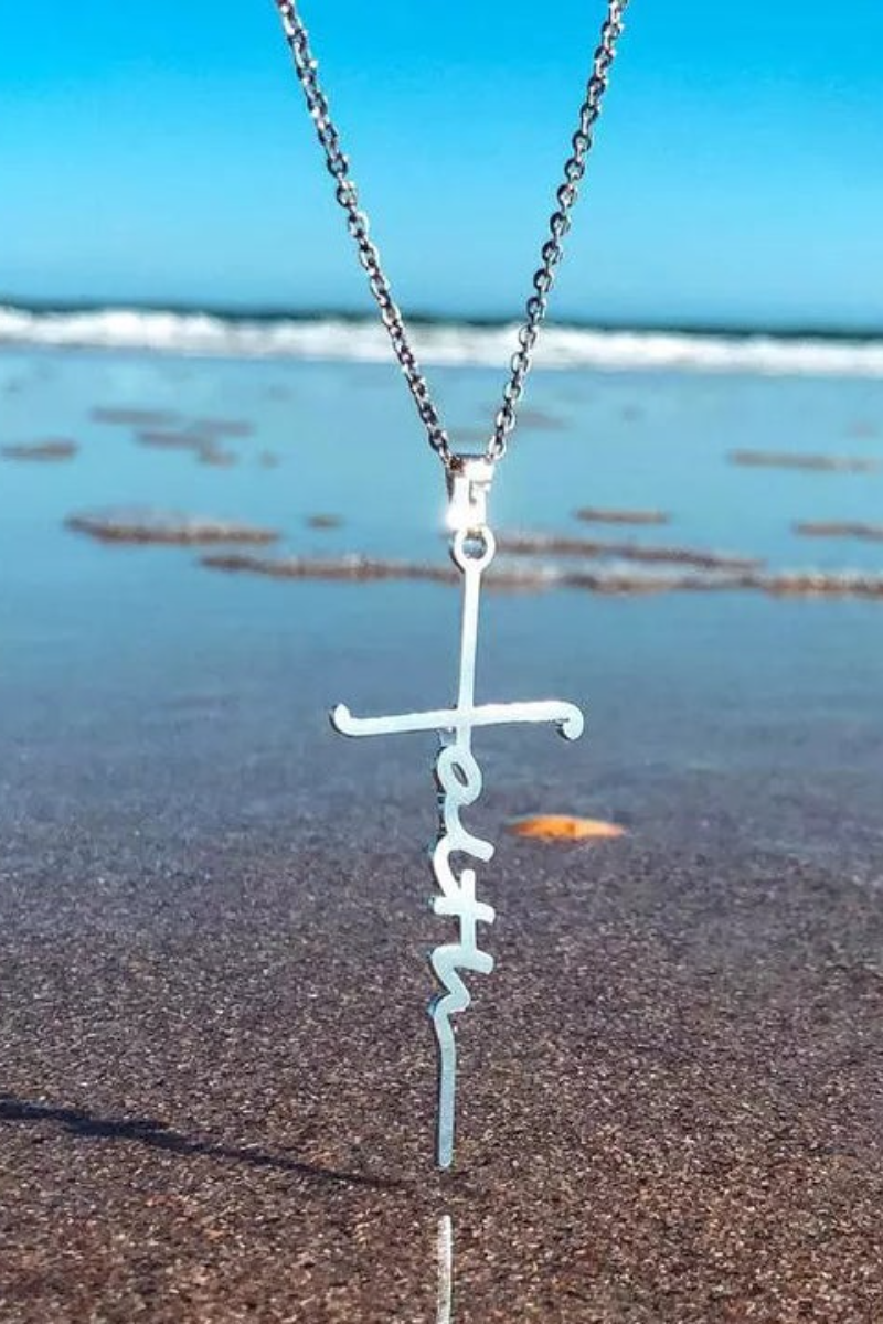 Faith Cross Alloy Pendant Necklace