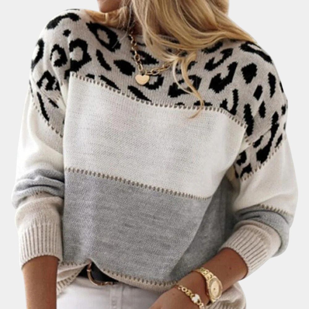 VIRELLE™ - LEOPARD PRINT WINTER SWEATER