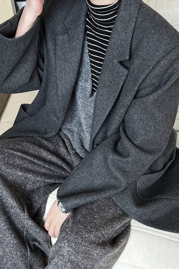 Wool Blend Relaxed Fit Blazer