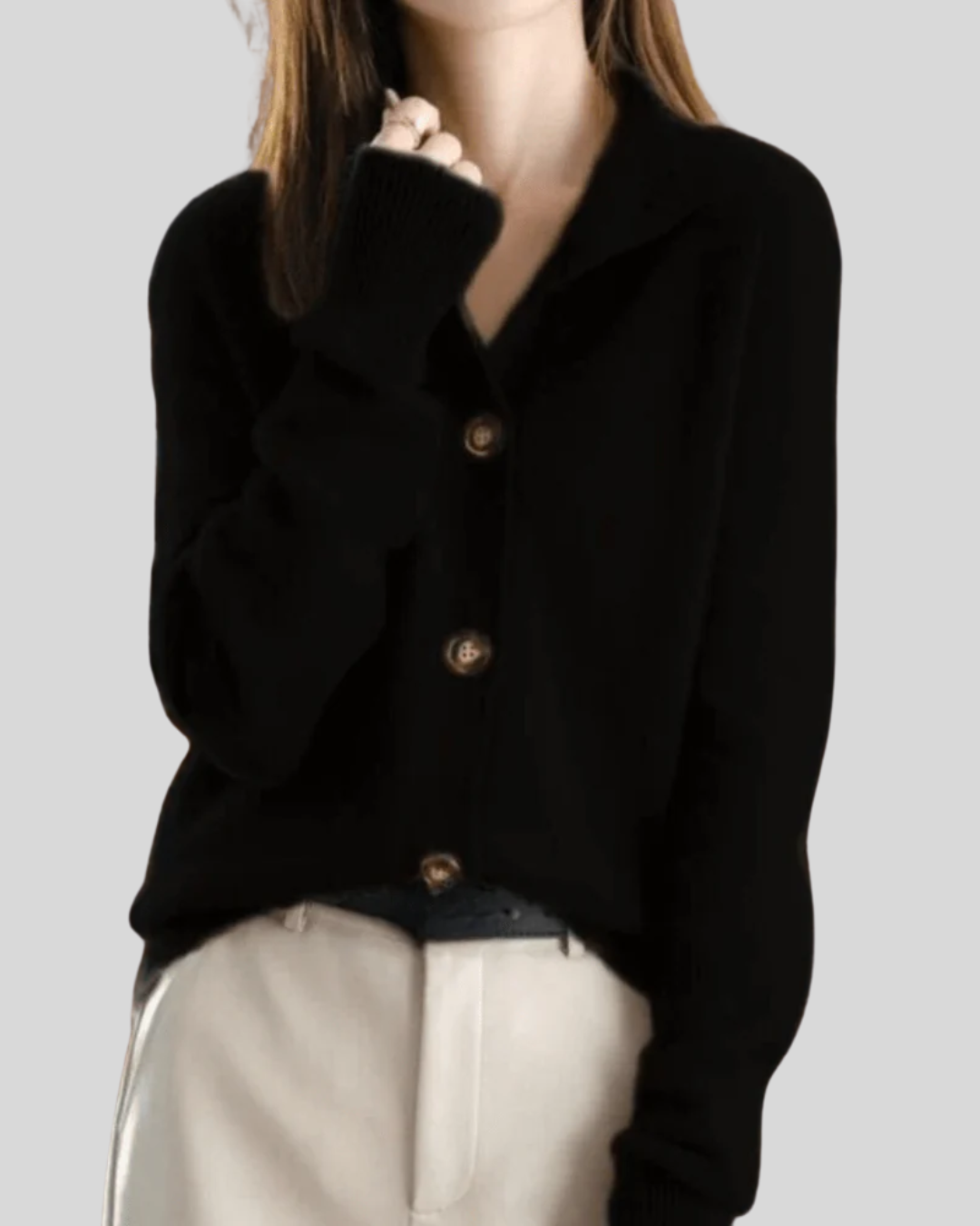 Lapel Collar Button Front Knit Cardigan