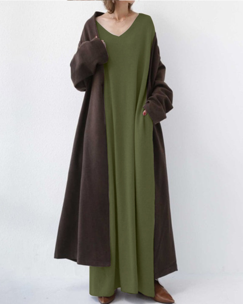 Long Sleeve Ribbed Knit Sweater Dress