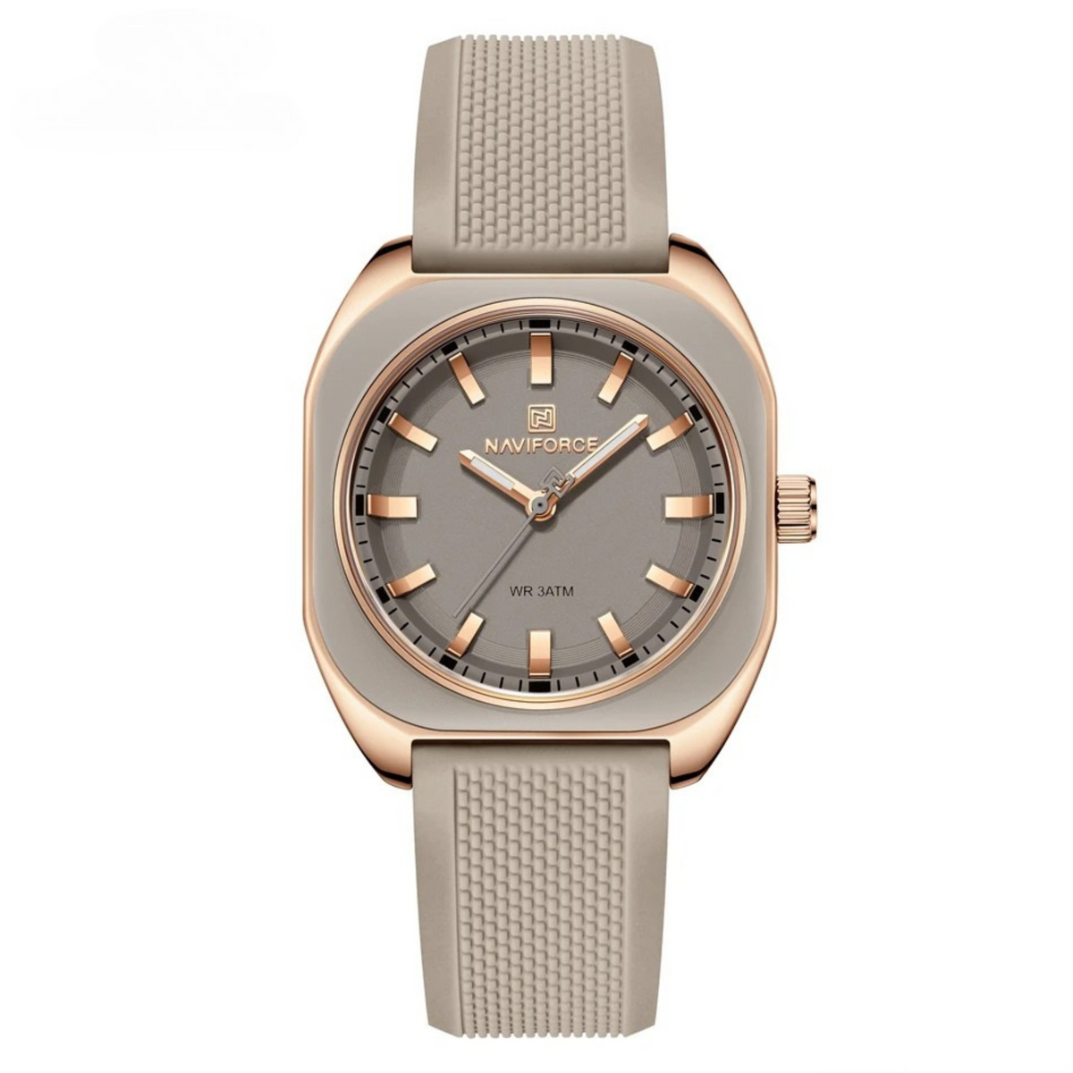 Silicone Strap Tonneau Case Analog Wrist Watch