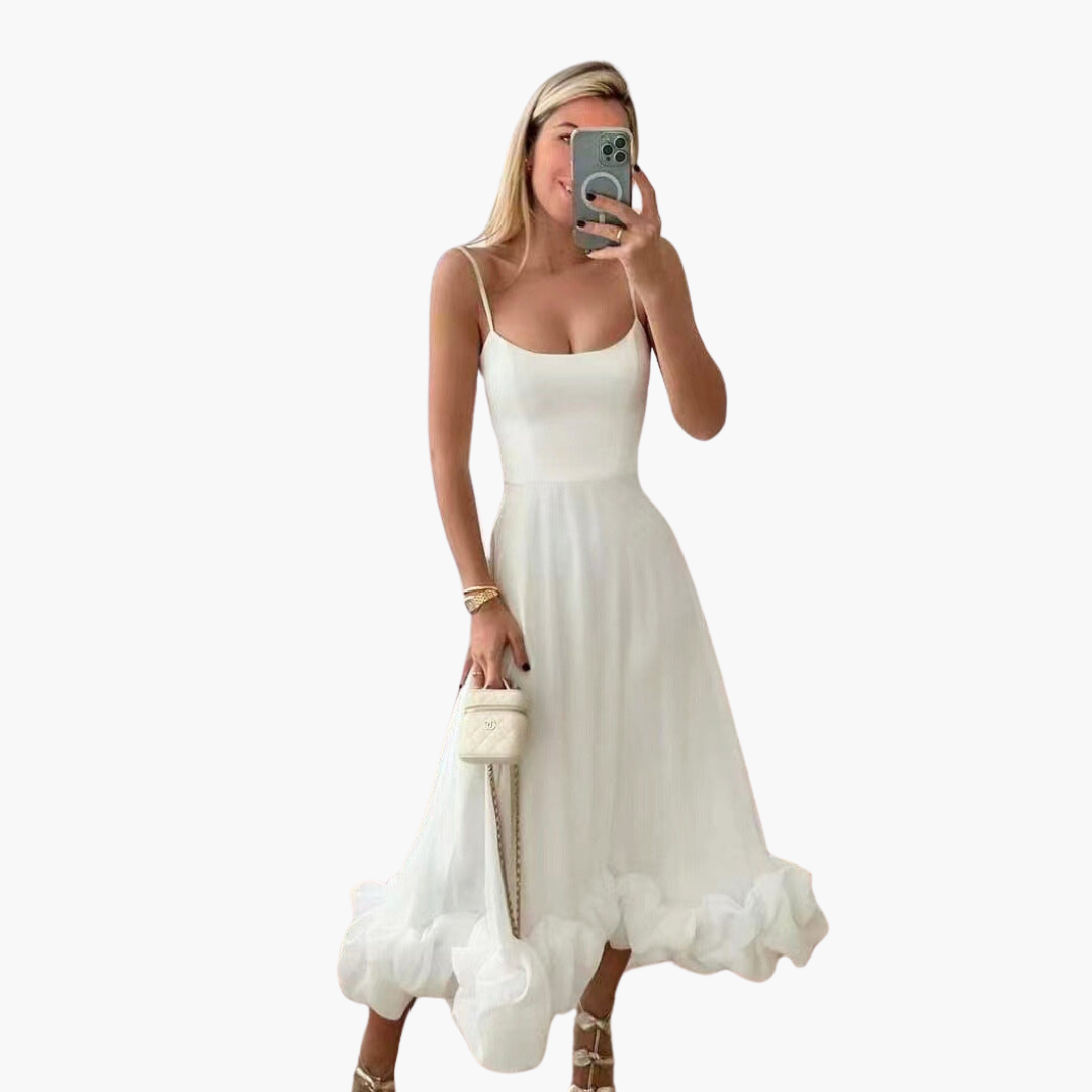 Iris | Graceful Flowing Dress White