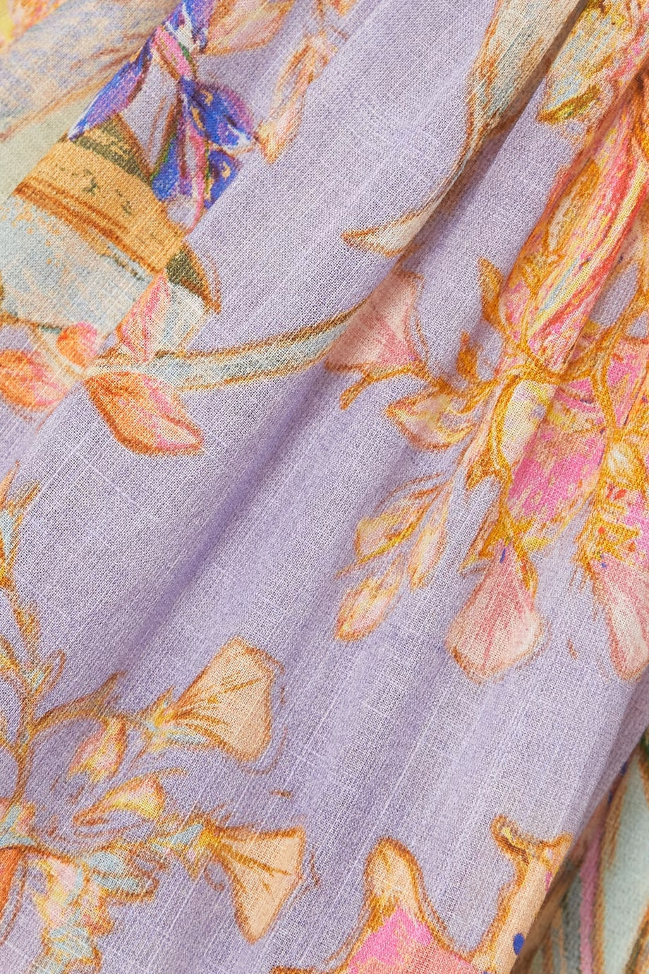Floral Print Stand Collar V-Neck Button Down Drawstring Waist Tiered Midi Dress