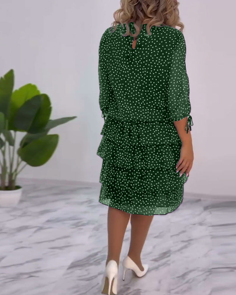 Verónica Chic Dress with Dot Print Silhouette Collection