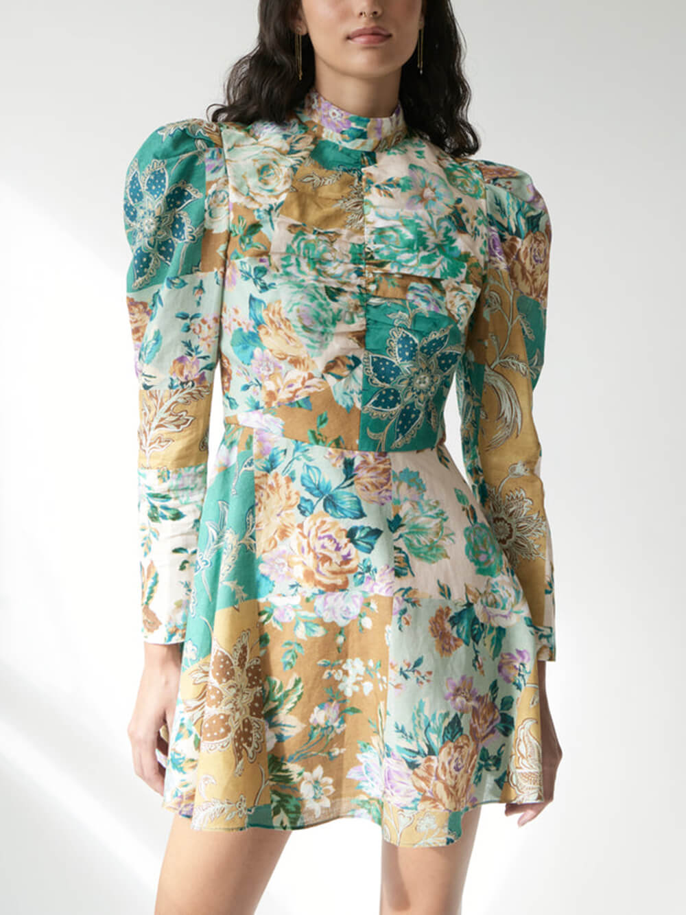 Hand Painted Printed Mini Dress