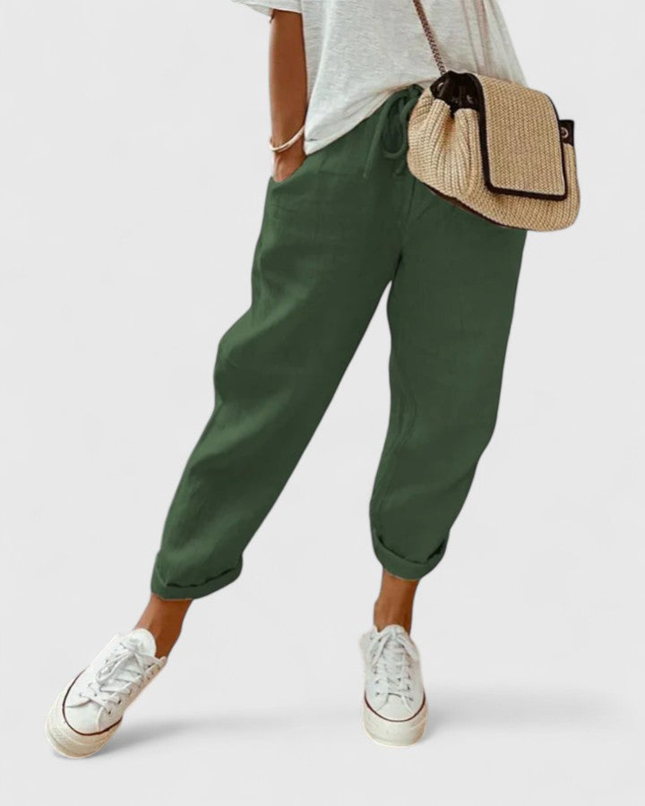 Drawstring Waist Tapered Jogger Pants