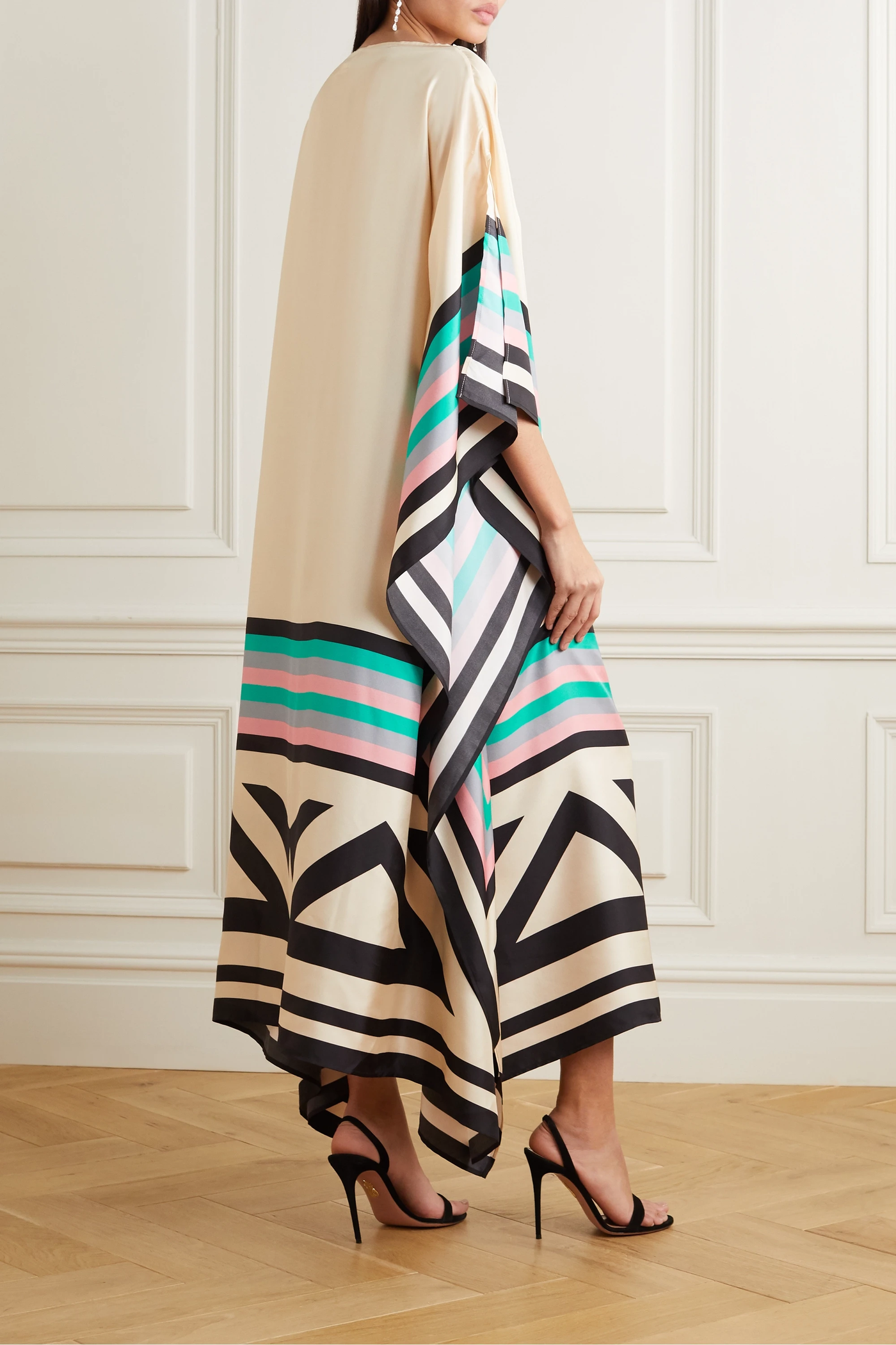 Boat Neck Batwing Sleeve Kaftan Maxi Dress 14
